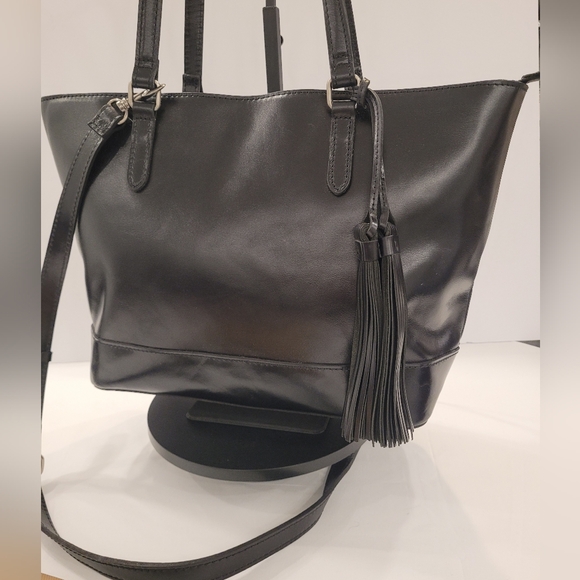 Patricia Nash Black Leather Milana Tote With Tassel NWOT - Picture 2 of 6